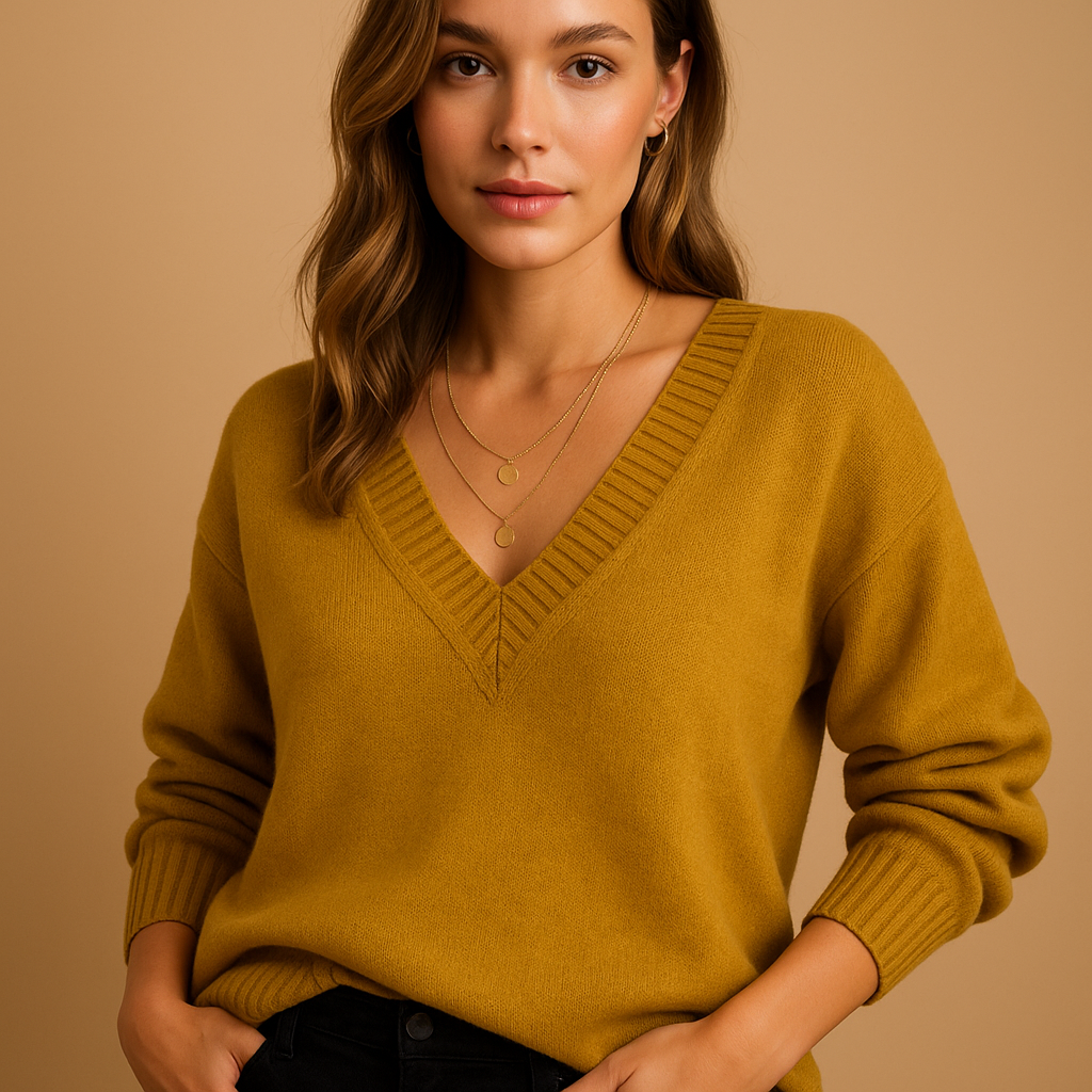 Double Eye V Neck Sweater Women main image 0