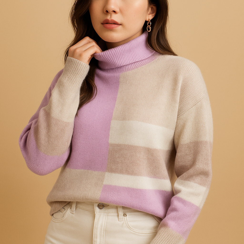 Women’s 100% wool sweater with relaxed fit, soft natural fabric, and elegant minimalist design—ideal for cozy and stylish winter wear.