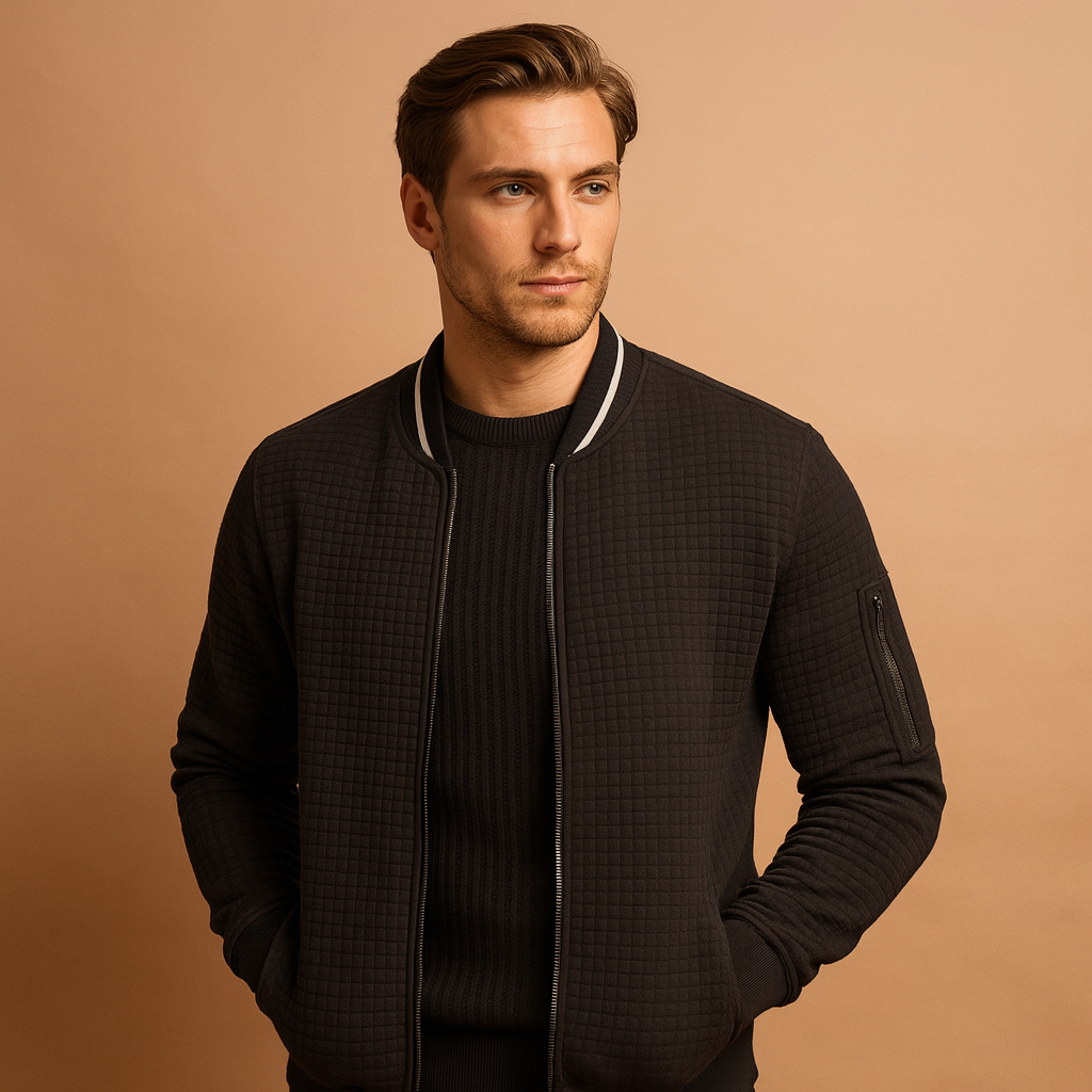 Men’s cable knit half zip sweater with regular fit, breathable fabric, and timeless design. Perfect for casual or semi-formal outfits in autumn and winter.