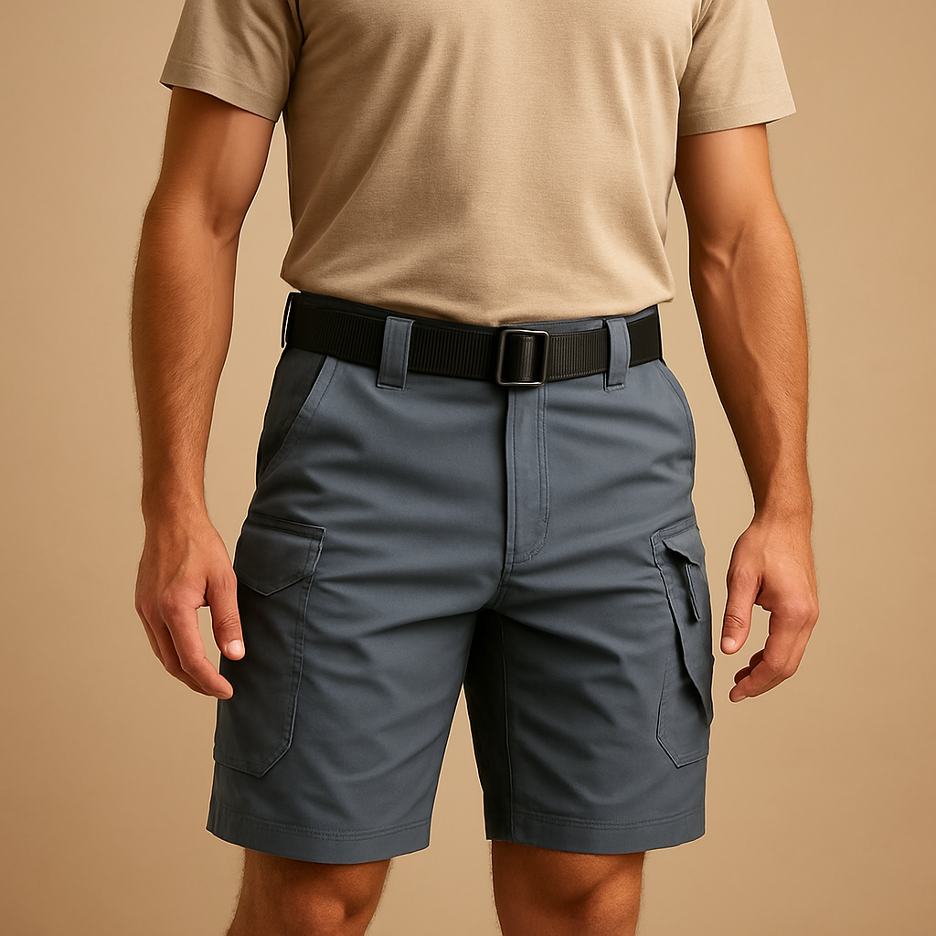 Men’s cargo shorts made from a soft cotton blend with multiple spacious pockets, perfect for casual wear, travel, and outdoor activities.