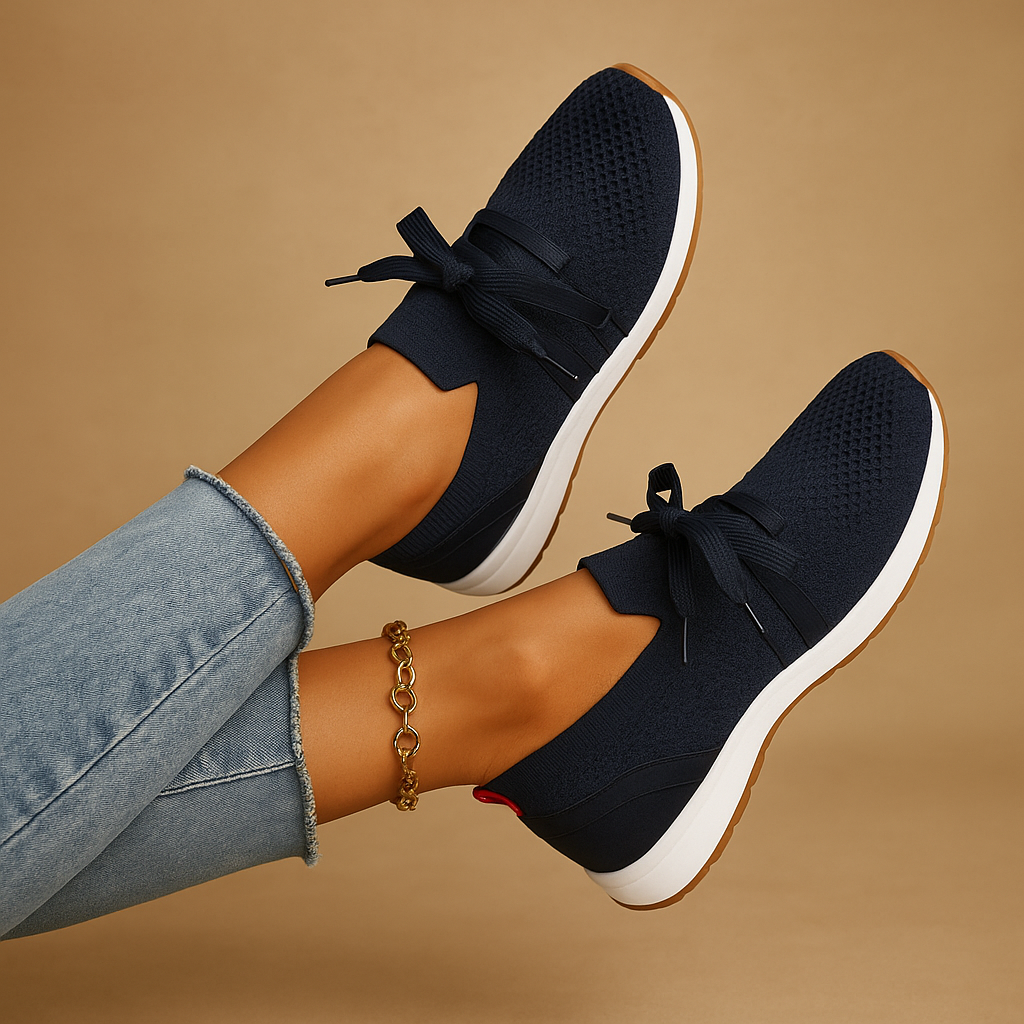 Comfortable lace-up sneakers for women with cushioned insole, breathable upper, and non-slip sole, ideal for everyday wear and city walks.