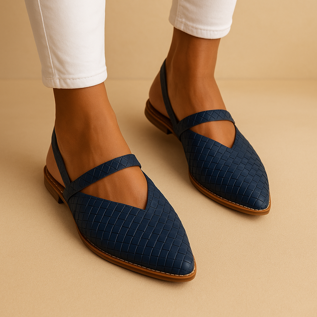 Women’s elegant slip-on sandals with ergonomic design, cushioned sole, and open refined lines in black, burgundy, beige, navy blue, and light pink.