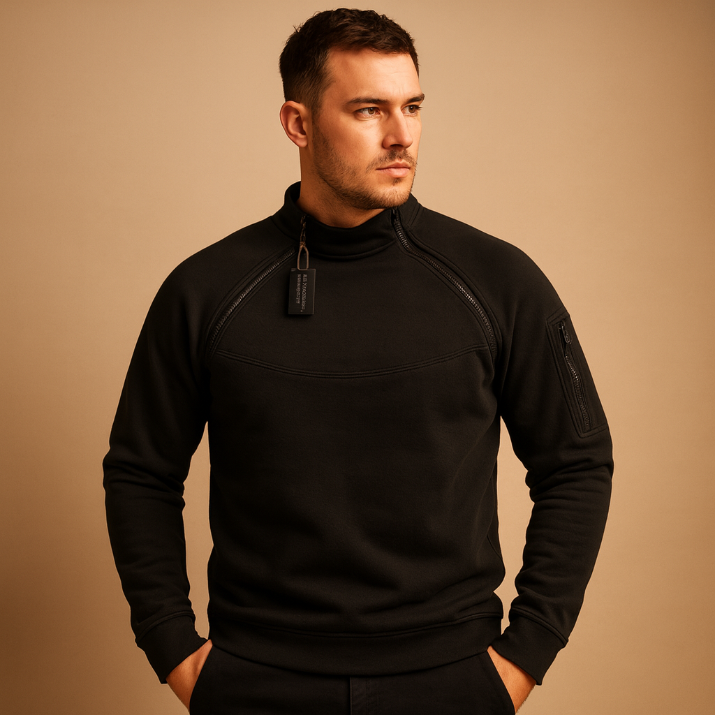 Men’s lightweight crew neck sweater with soft flexible fabric and minimalist timeless design. Perfect for daily wear in all seasons.