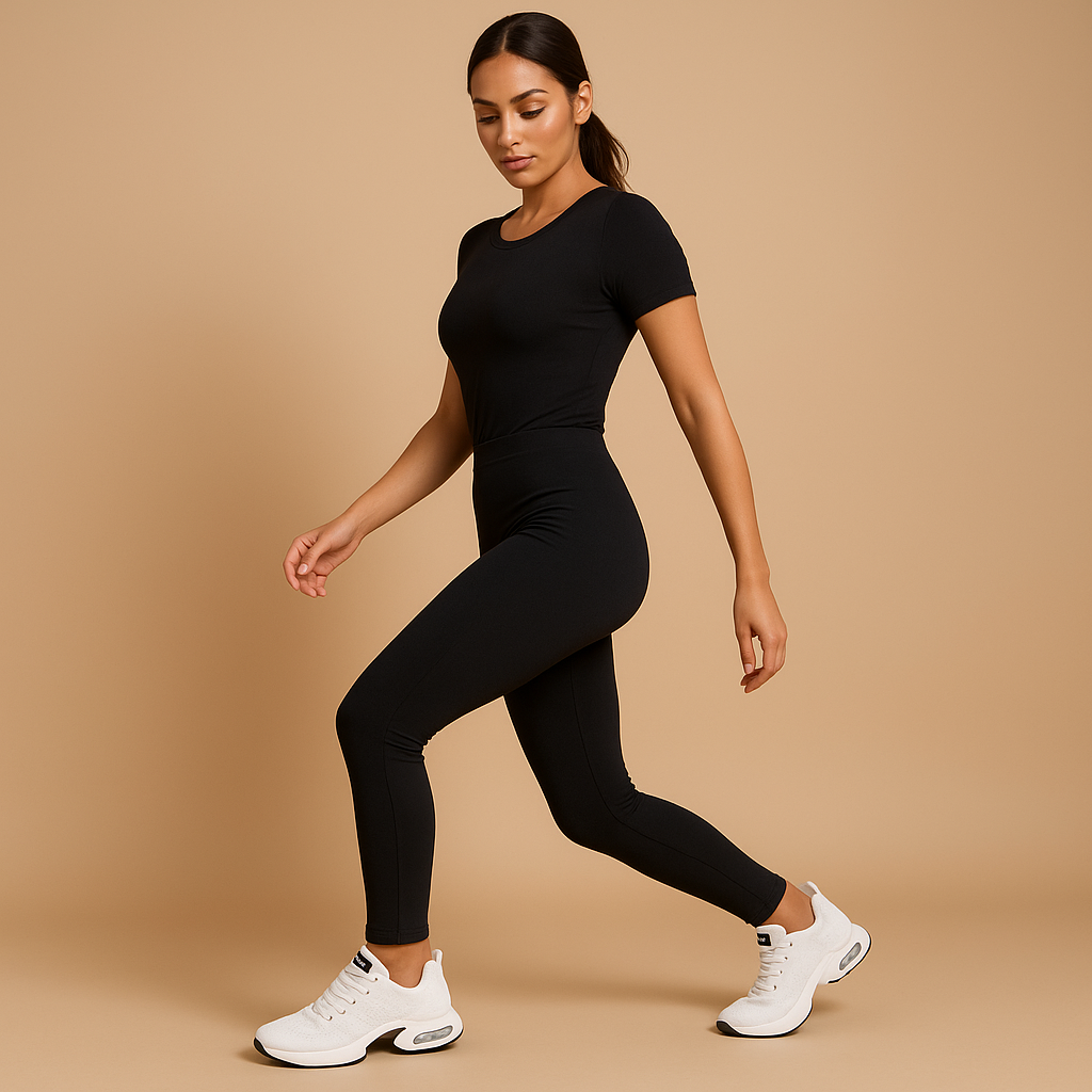 Breathable lightweight running sneakers for women in white, black, pink, and blue, ideal for fitness, walking, and casual wear.