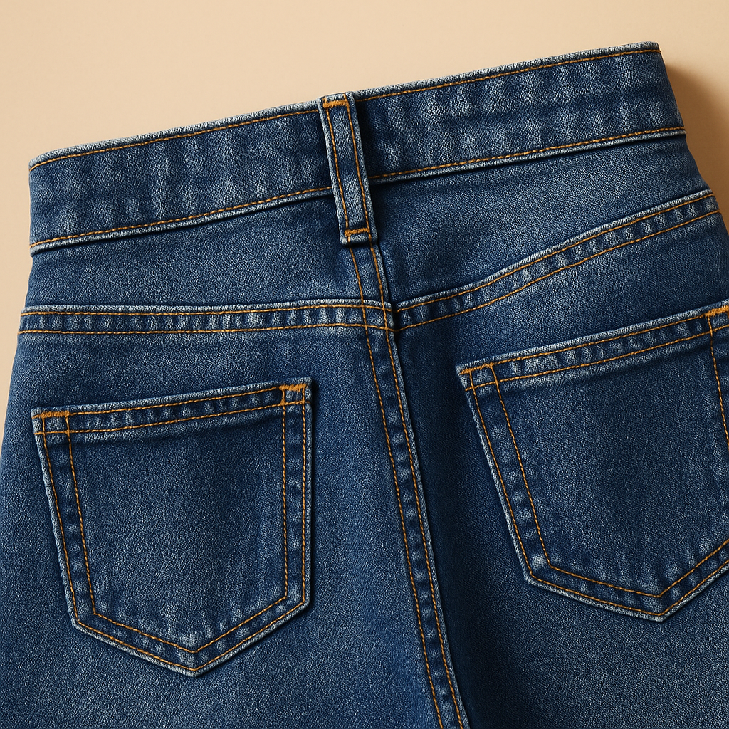 Women’s high-waisted loose fit jeans in classic denim blue with wide legs, ideal for casual and trendy outfits