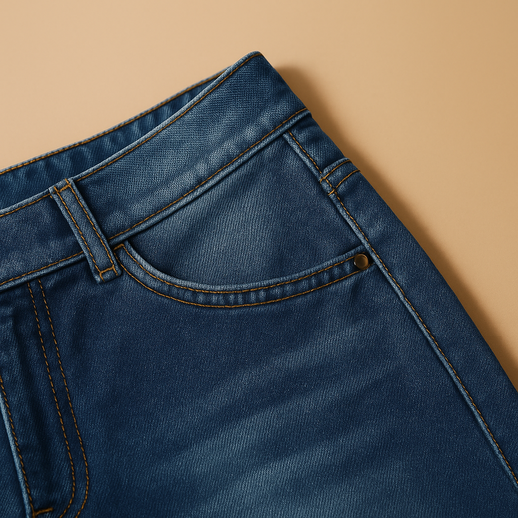 Women’s high-waisted loose fit jeans in classic denim blue with wide legs, ideal for casual and trendy outfits