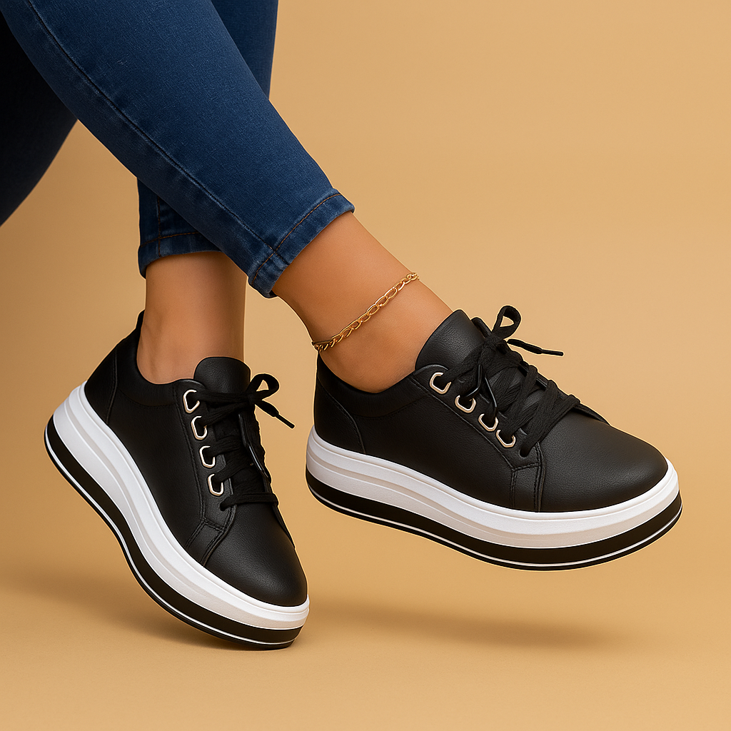 Women’s retro sneakers with rounded toe and flat sole, vintage-inspired design in a comfortable fit, perfect for casual daily wear.