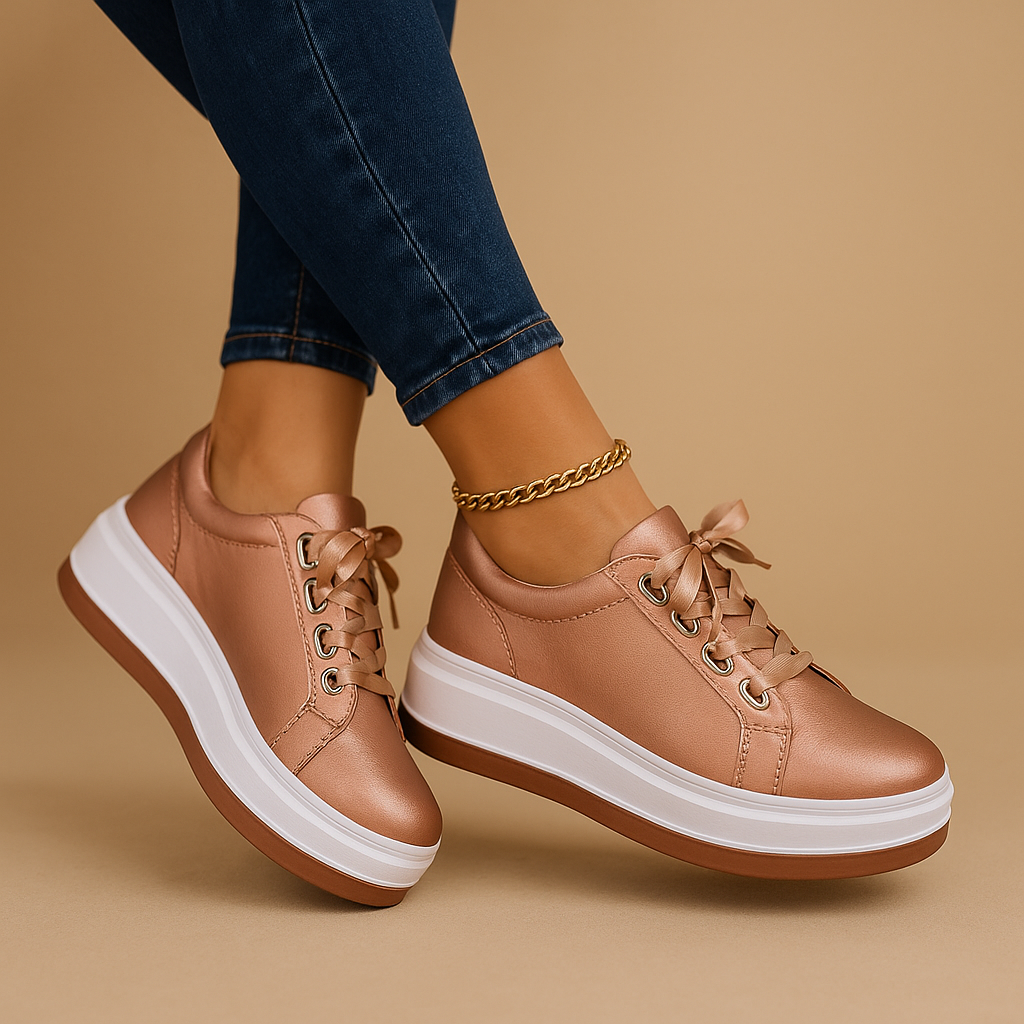 Women’s retro sneakers with rounded toe and flat sole, vintage-inspired design in a comfortable fit, perfect for casual daily wear.