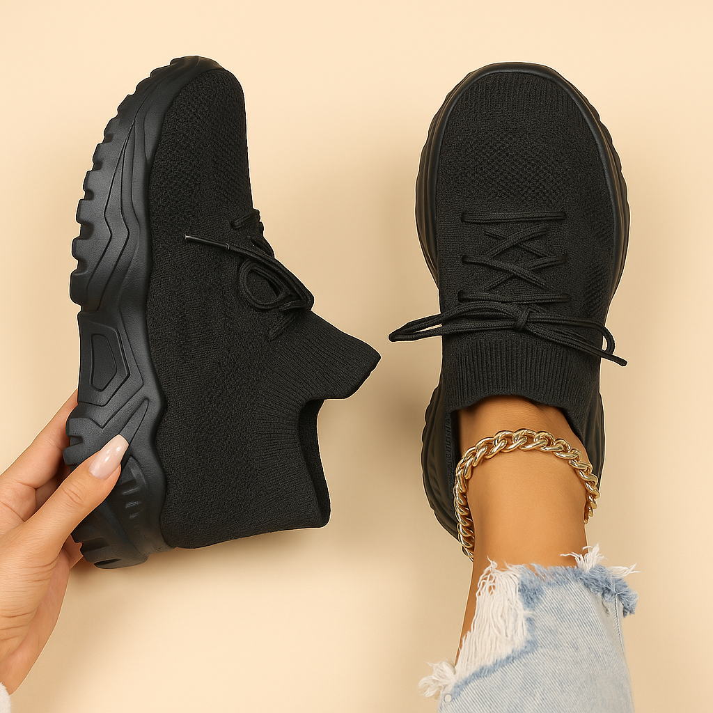 Women’s slip-on shoes with cushioned insole, arch support, and non-slip sole, perfect for work, shopping, or casual outings.