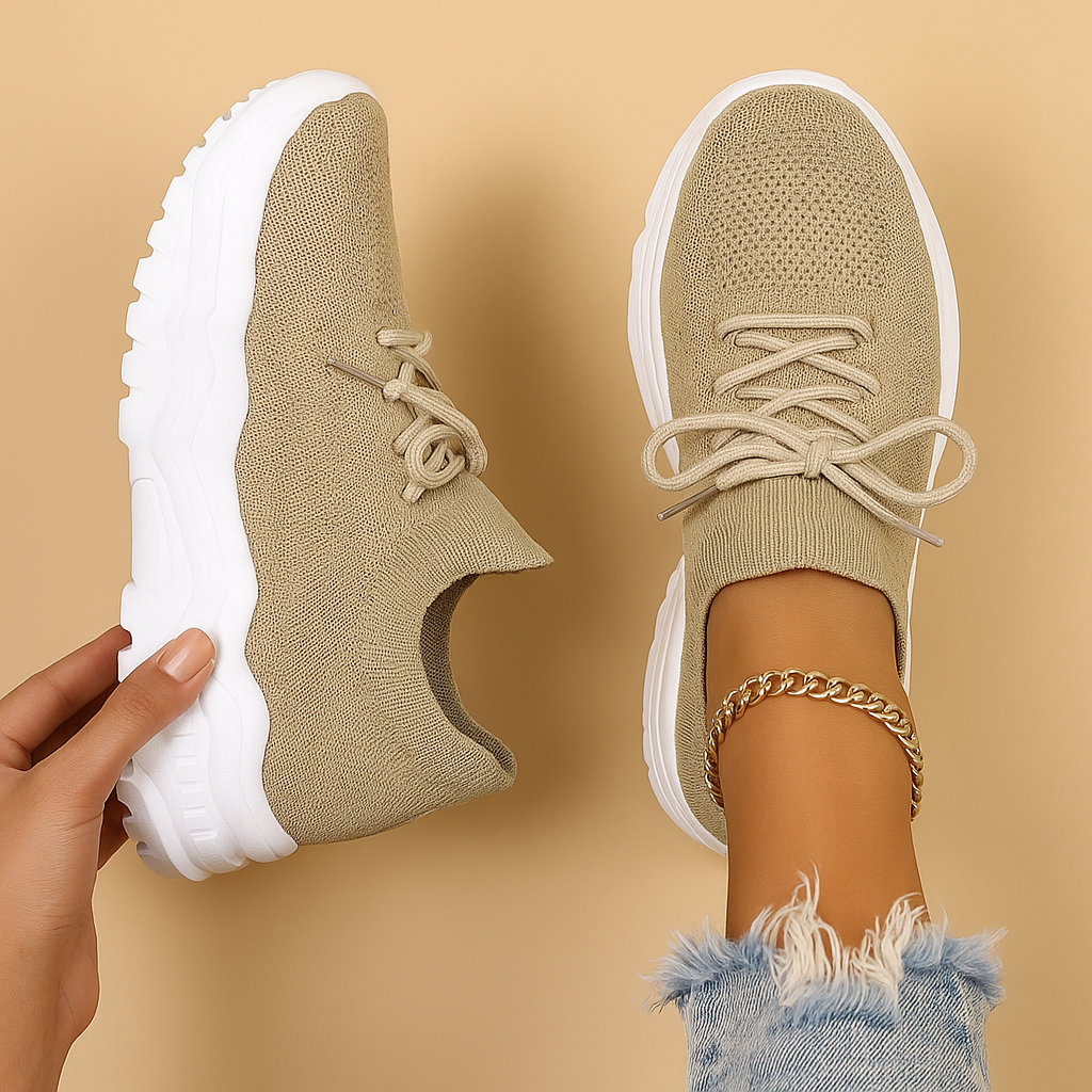 Women’s slip-on shoes with cushioned insole, arch support, and non-slip sole, perfect for work, shopping, or casual outings.