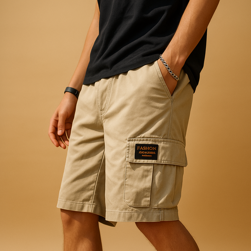 Men’s utility cargo shorts with multiple pockets, quick-drying and breathable design, ideal for outdoor adventures and everyday wear