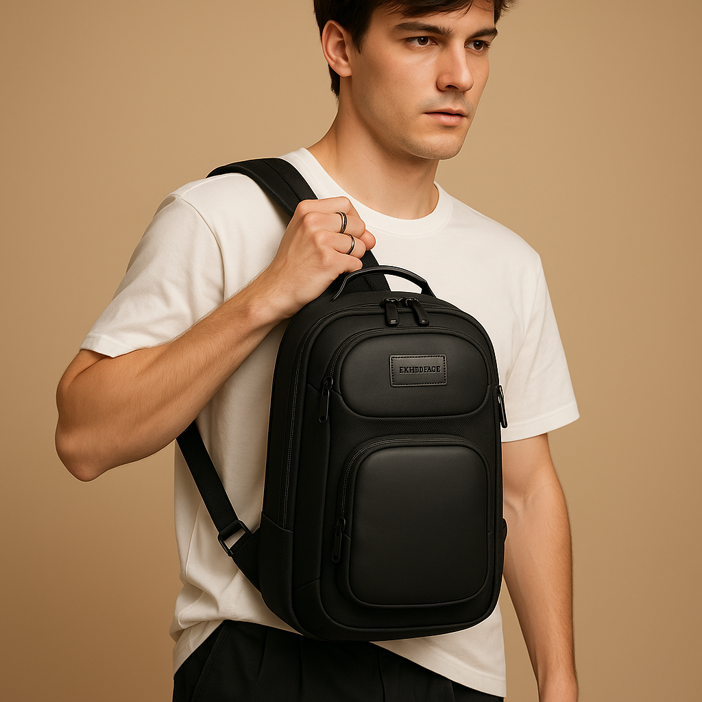 Men’s anti-theft crossbody travel bag with code lock, waterproof Oxford fabric, and ergonomic strap for daily and travel use.
