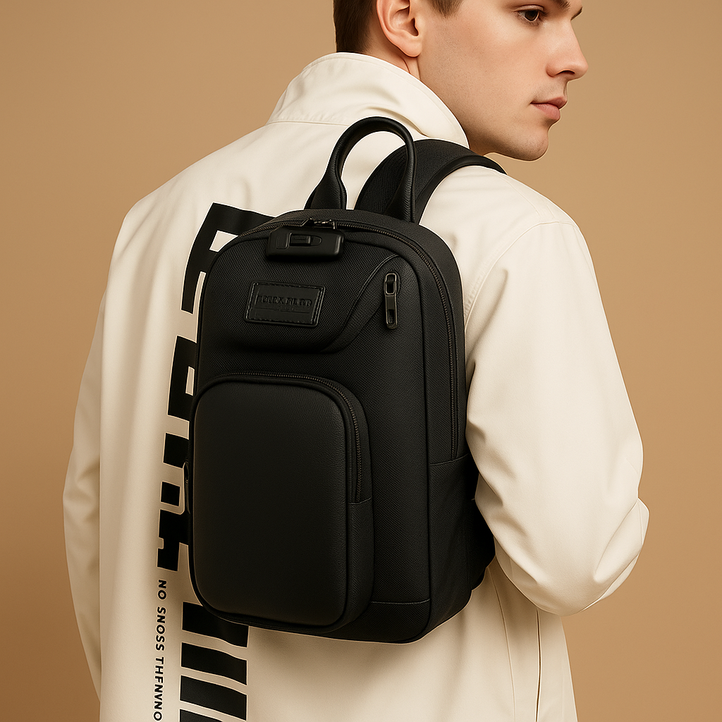 Men’s anti-theft crossbody travel bag with code lock, waterproof Oxford fabric, and ergonomic strap for daily and travel use.