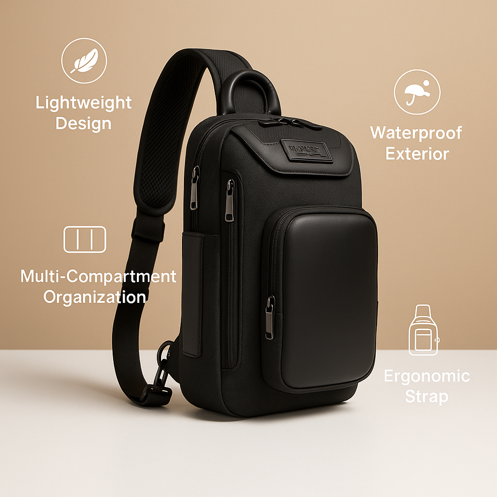 Men’s anti-theft crossbody travel bag with code lock, waterproof Oxford fabric, and ergonomic strap for daily and travel use.