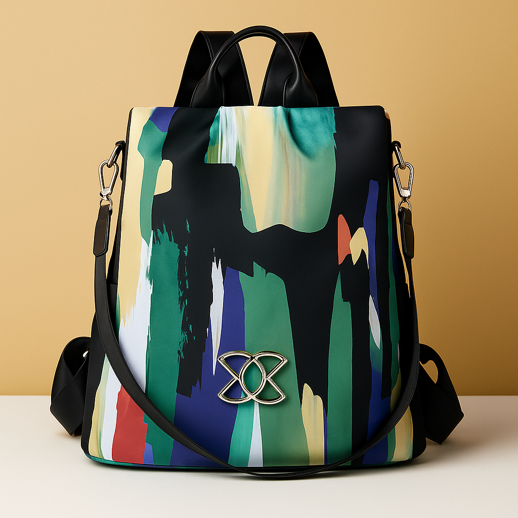 Women’s anti-theft backpack with hidden back zip, front and side pockets, ideal for daily commuting, travel, and stylish everyday use