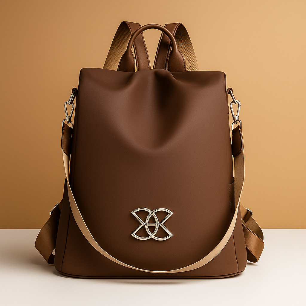 Women’s anti-theft backpack with hidden back zip, front and side pockets, ideal for daily commuting, travel, and stylish everyday use