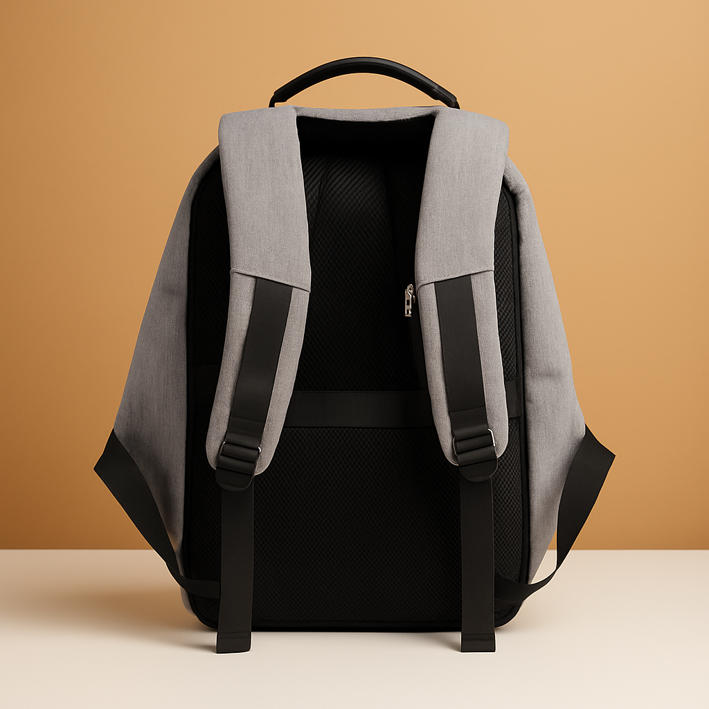 Men’s anti-theft laptop backpack with USB port, water-resistant material, and secure back-zipper, ideal for travel and everyday use.