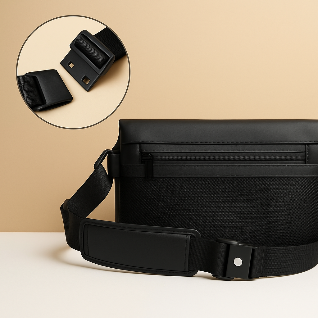 Men’s waterproof anti-theft sling bag with multiple compartments, magnetic closure, and adjustable strap—perfect for travel and commuting.