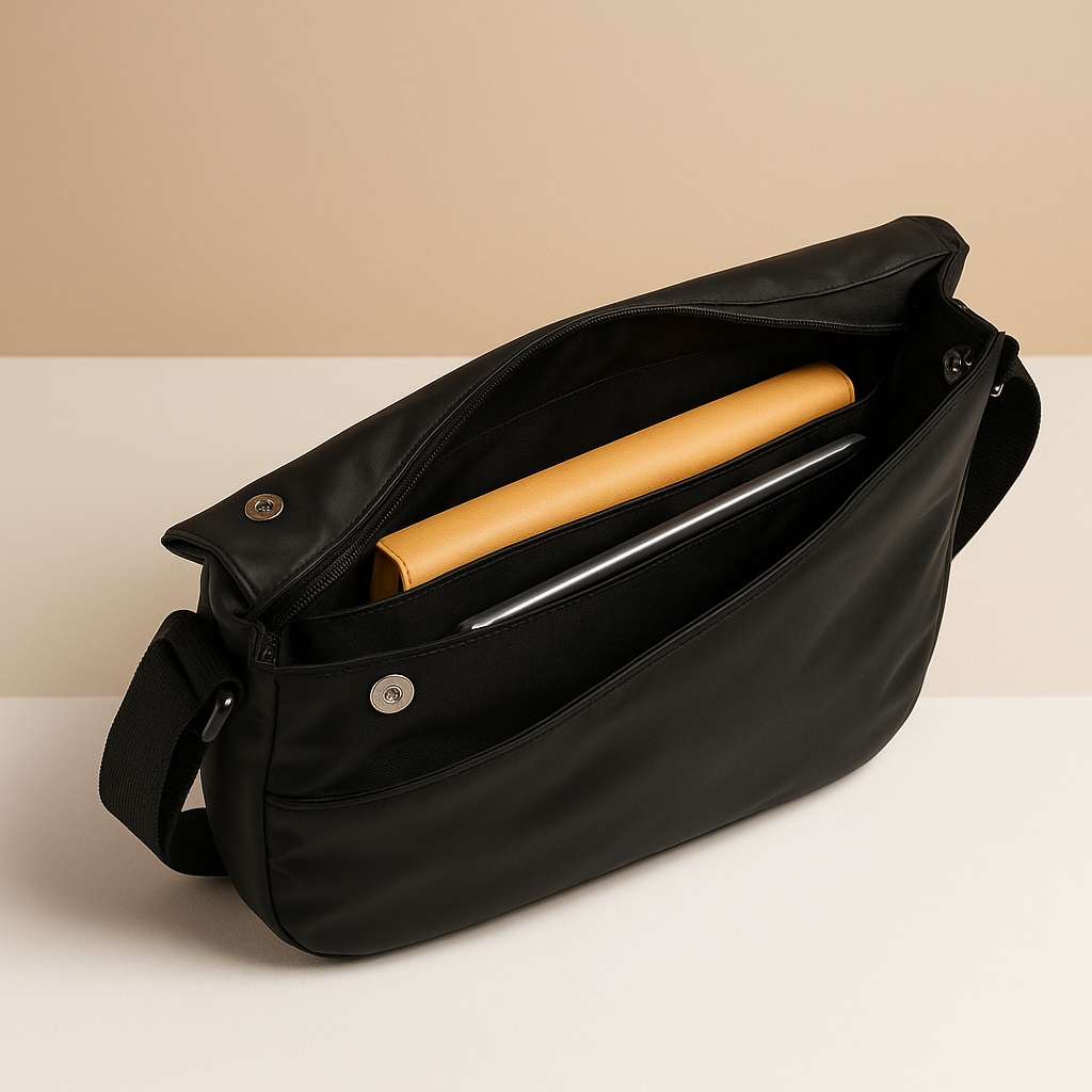 Men’s waterproof anti-theft sling bag with multiple compartments, magnetic closure, and adjustable strap—perfect for travel and commuting.