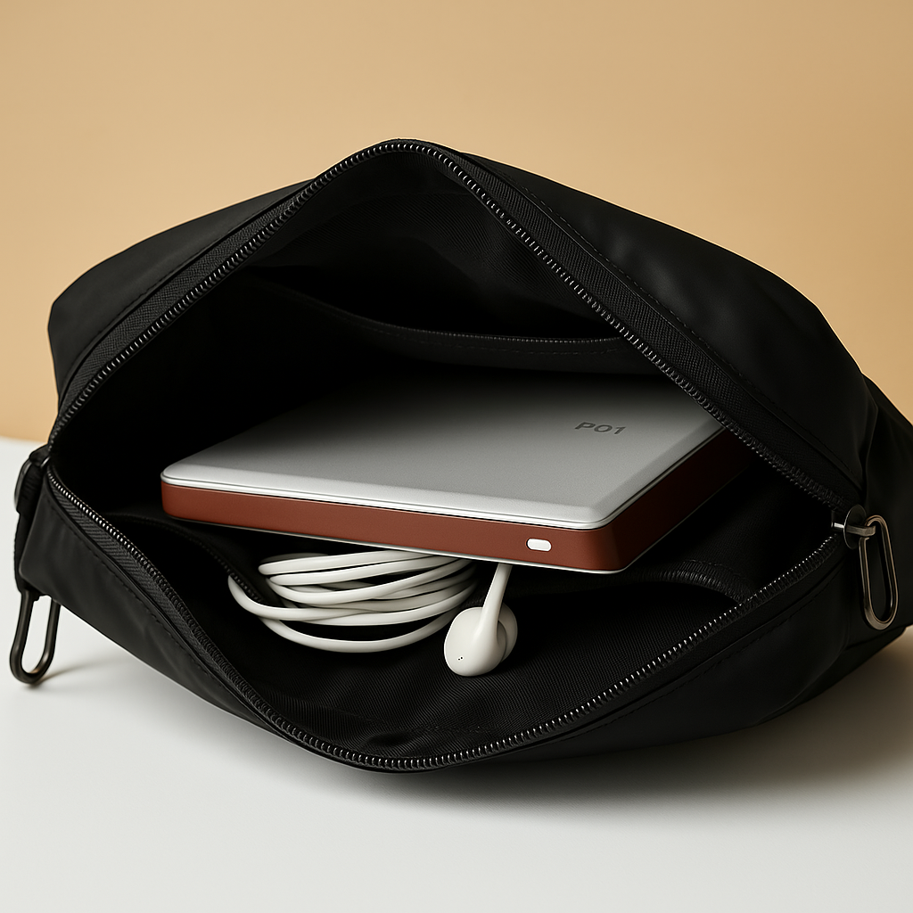 Men’s anti-theft sling bag with waterproof nylon, adjustable strap, and multiple compartments for secure everyday and travel use.