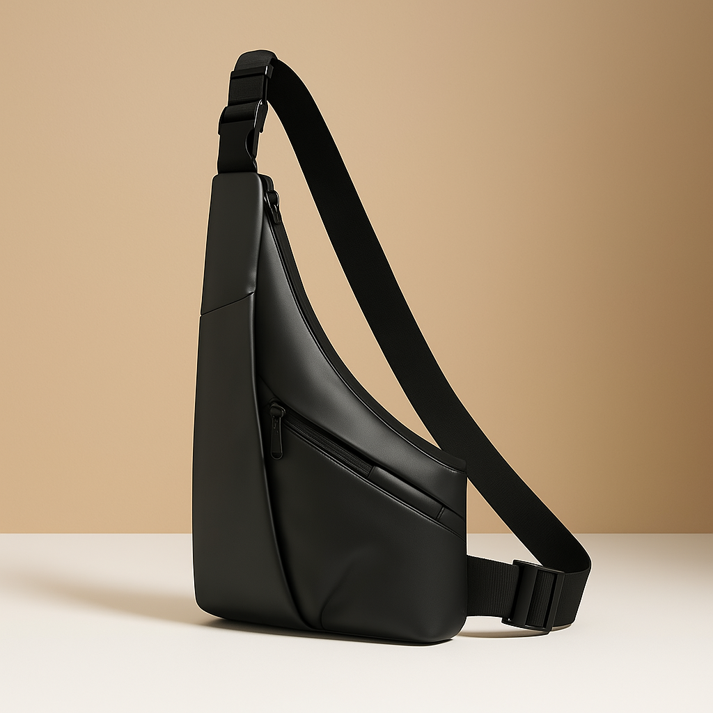 Men’s anti-theft sling bag with waterproof nylon, adjustable strap, and multiple compartments for secure everyday and travel use.