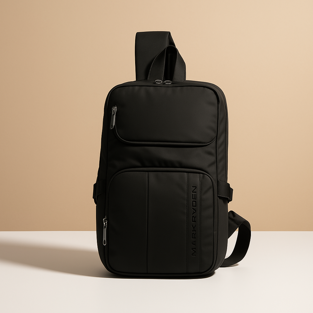 Anti-theft tech crossbody bag for men with RFID protection, shock-absorbing laptop sleeve, hidden compartments, and water-resistant design—ideal for travel and work.