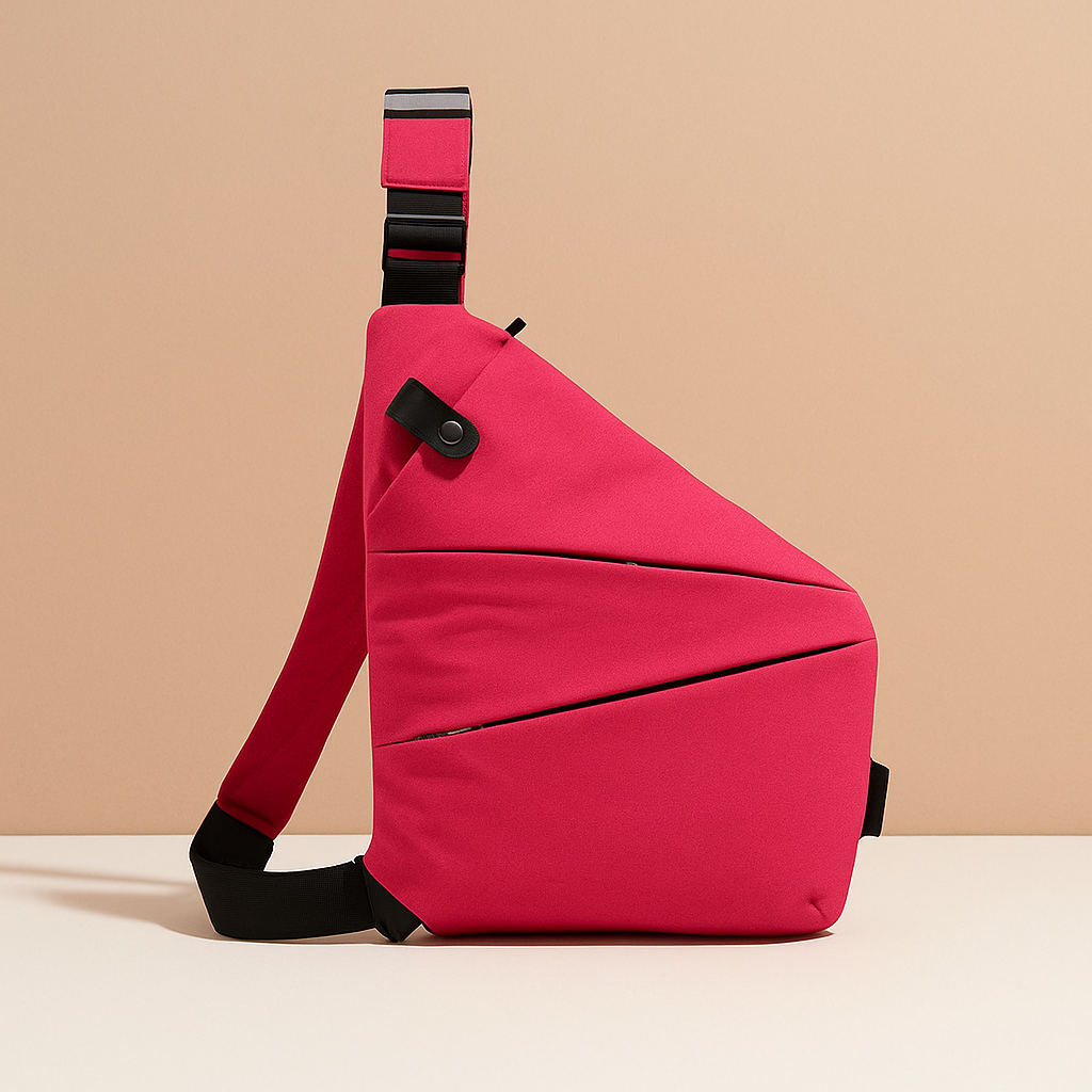 Women’s anti-theft shoulder bag with RFID-blocking, compartments for phone and iPad Mini, perfect for travel and daily use.