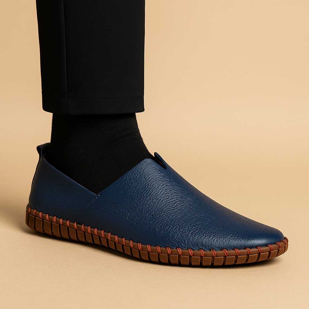 Men’s breathable low-cut casual shoes with lightweight build and anti-slip sole, ideal for summer wear, driving, and everyday comfort.