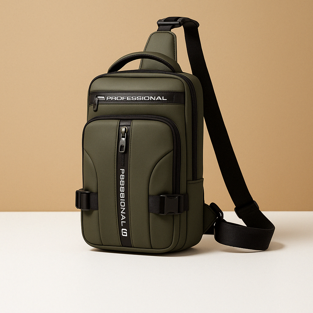 Men’s casual anti-theft crossbody bag with hidden zippers, adjustable strap, and water-resistant PU leather for secure daily carry