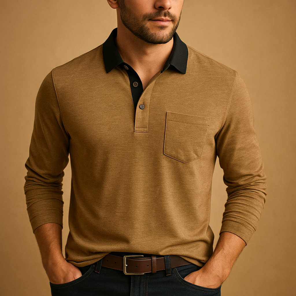 Men’s casual cotton button-up shirt with chest pocket and comfortable fit, available in blue, black, dark grey, light grey, and khaki.