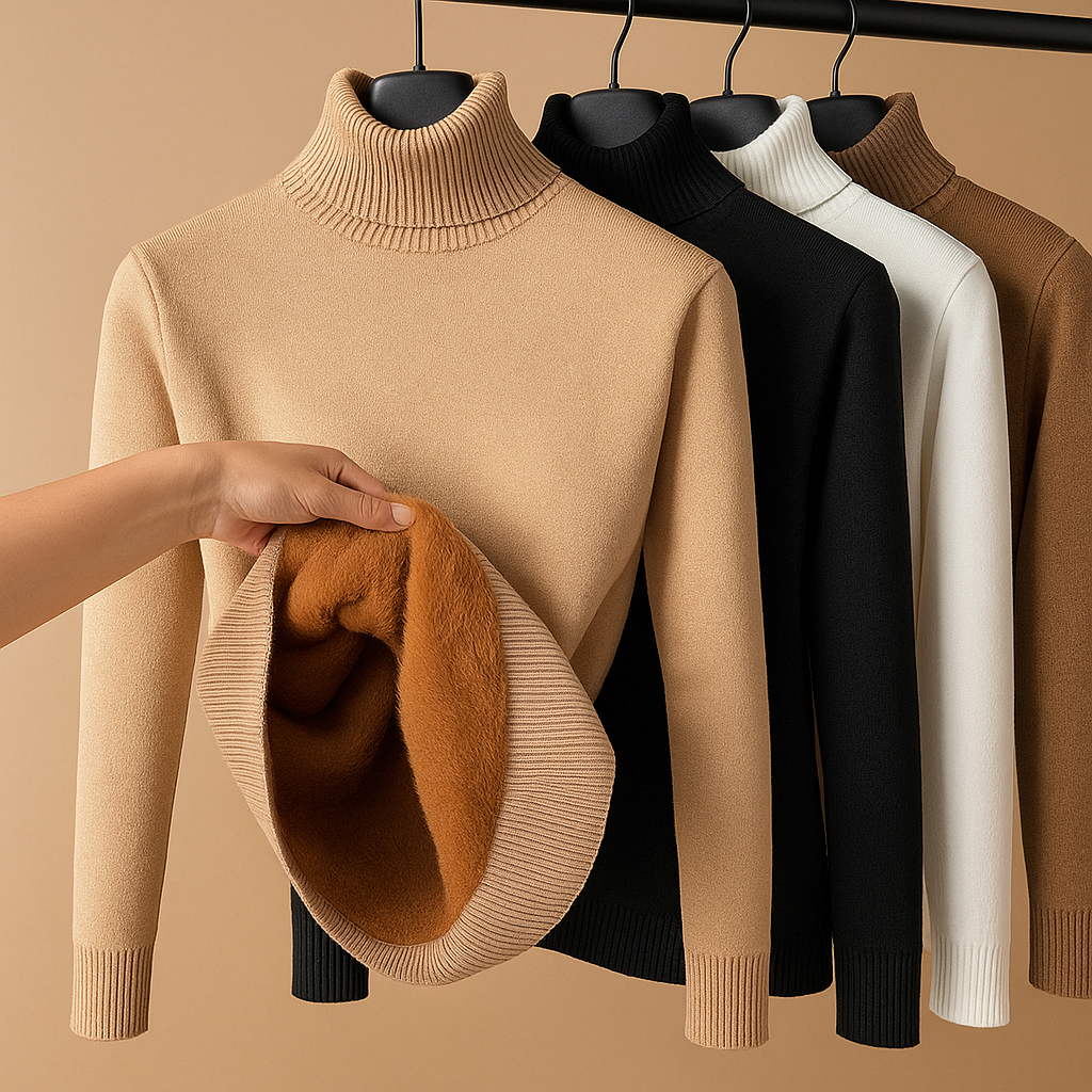 Casual knit sweater for women with subtle charcoal-style print, available in beige, red, coffee, and khaki—ideal for daily comfort and layering.