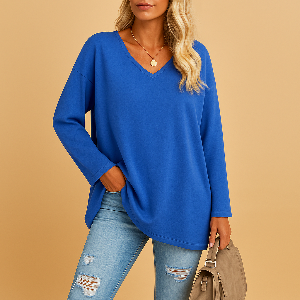 Casual summer top for women with short sleeves and round neckline, available in soft breathable fabric and various bright colors.