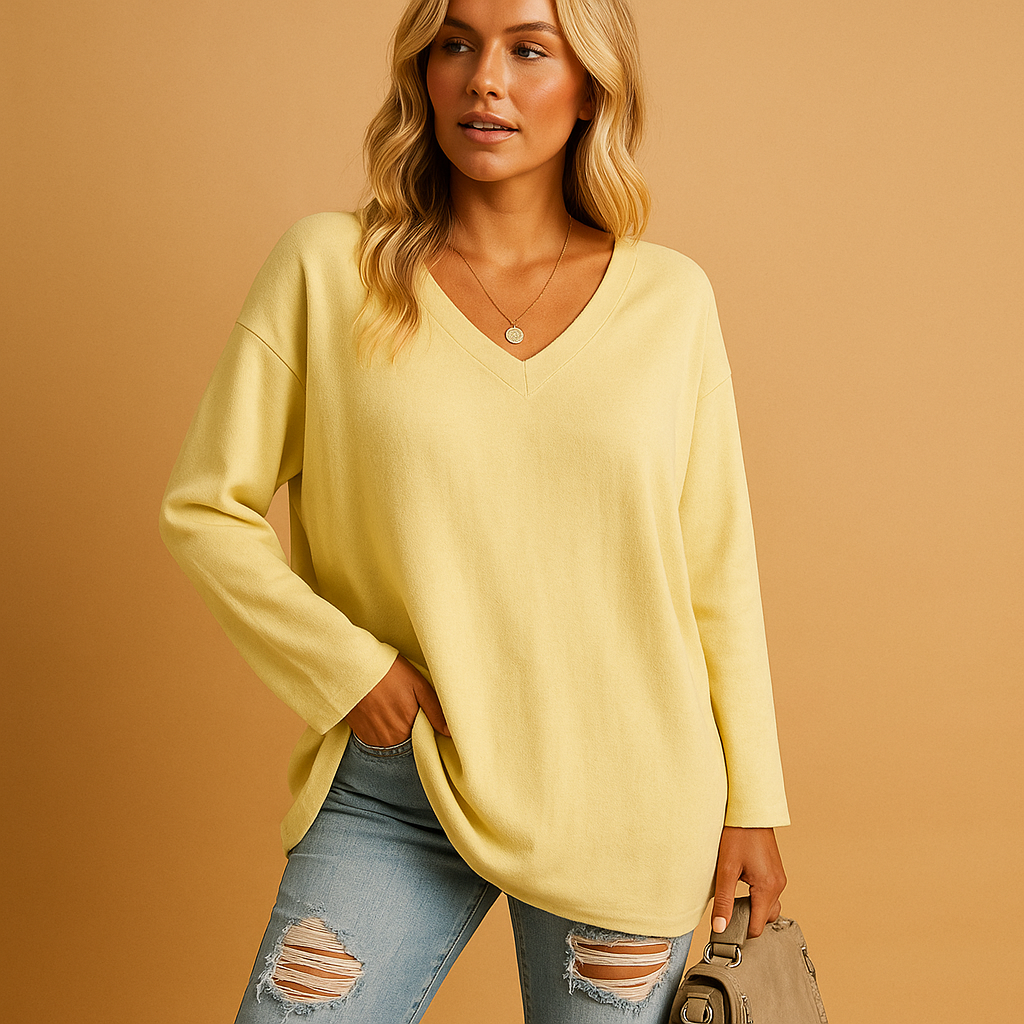 Casual summer top for women with short sleeves and round neckline, available in soft breathable fabric and various bright colors.
