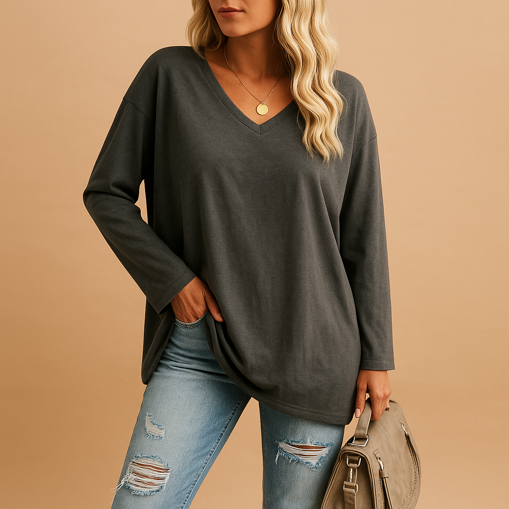 Casual summer top for women with short sleeves and round neckline, available in soft breathable fabric and various bright colors.