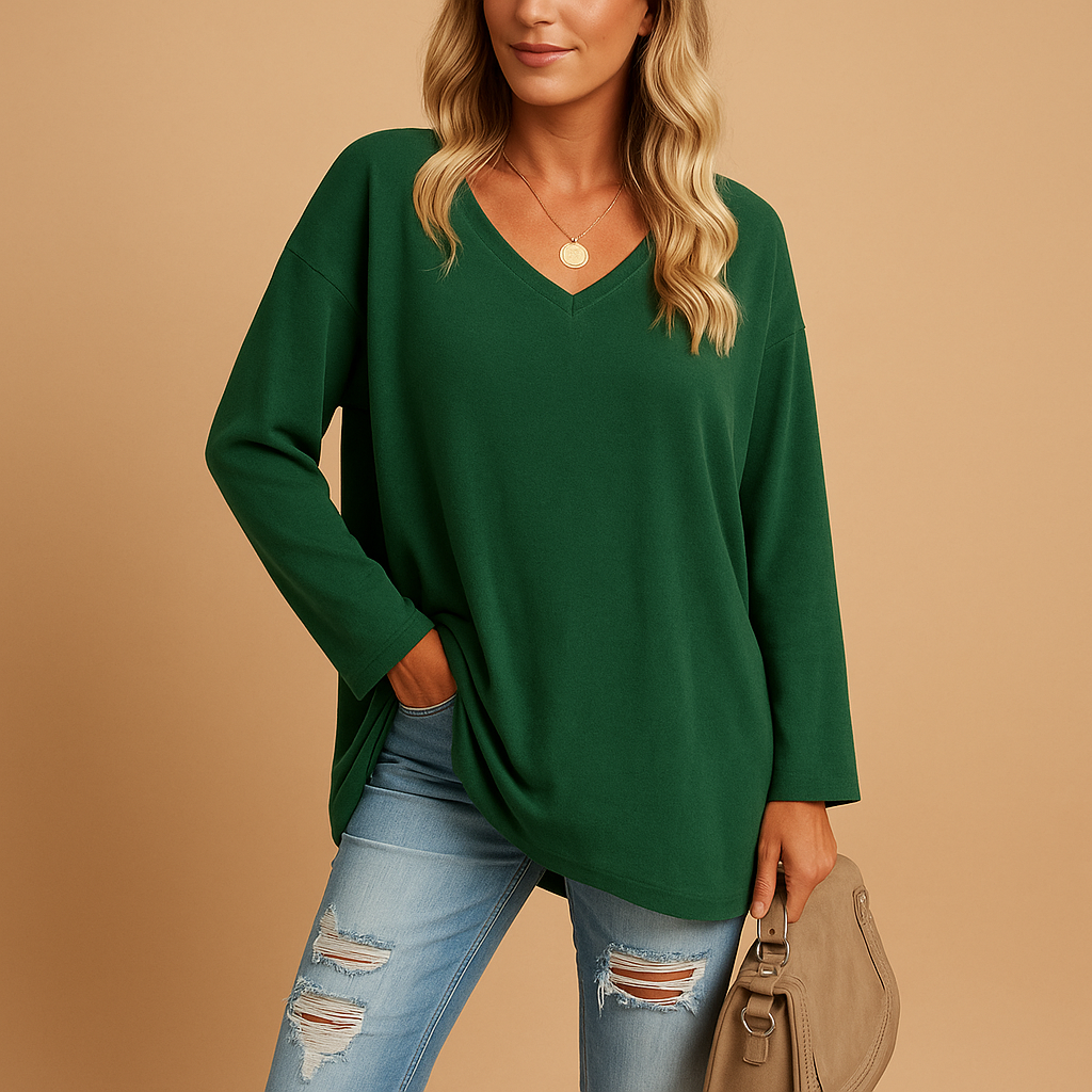 Casual summer top for women with short sleeves and round neckline, available in soft breathable fabric and various bright colors.