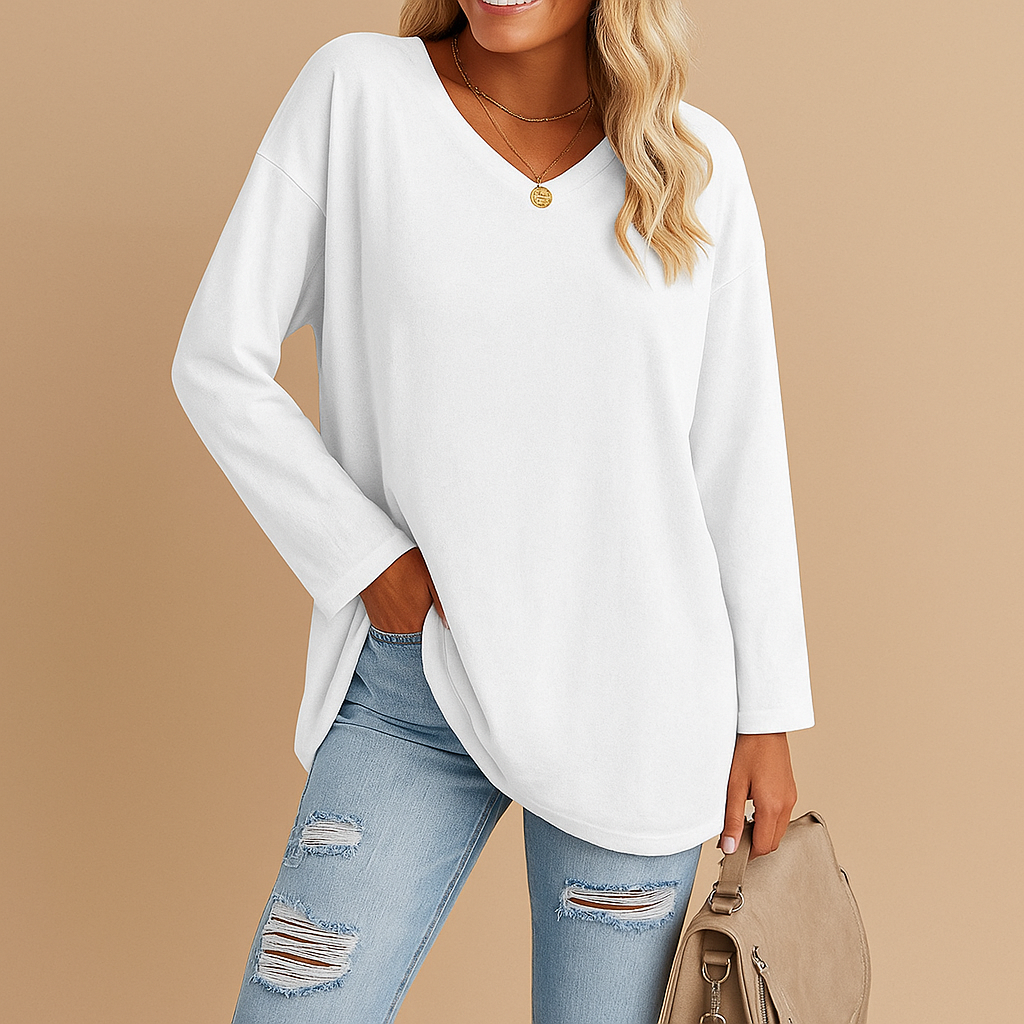 Casual summer top for women with short sleeves and round neckline, available in soft breathable fabric and various bright colors.