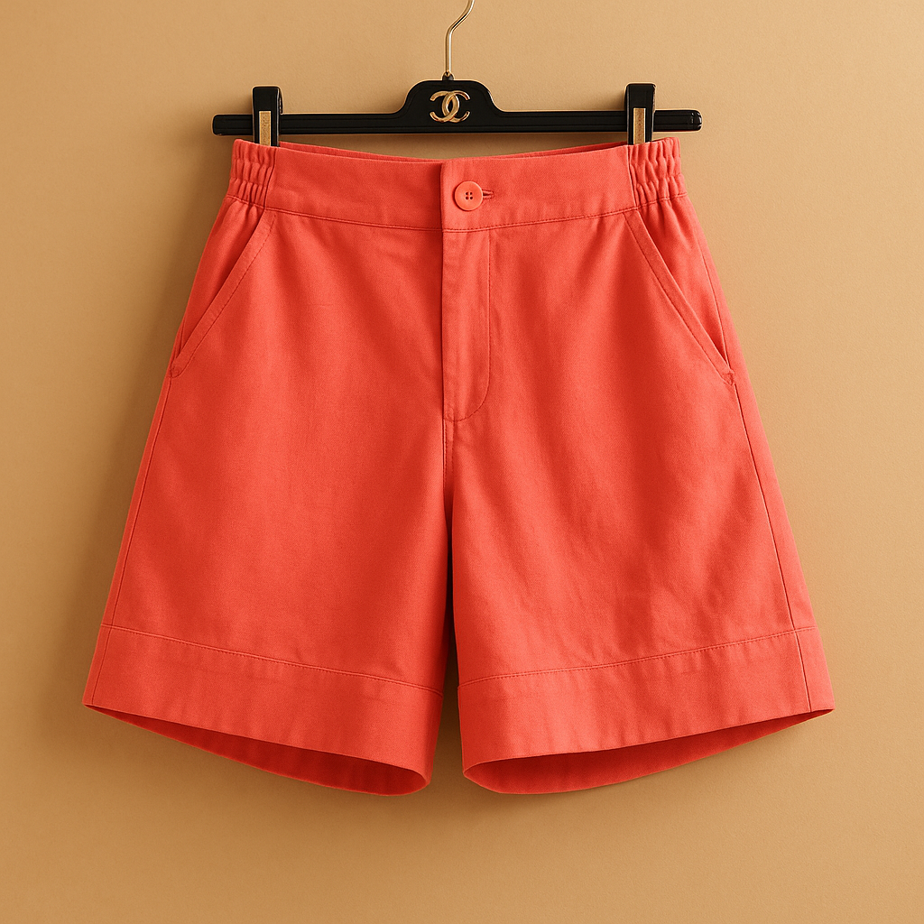 Women’s classic breathable summer shorts in airy fabric, ideal for beach outings, city walks, and warm vacation days.