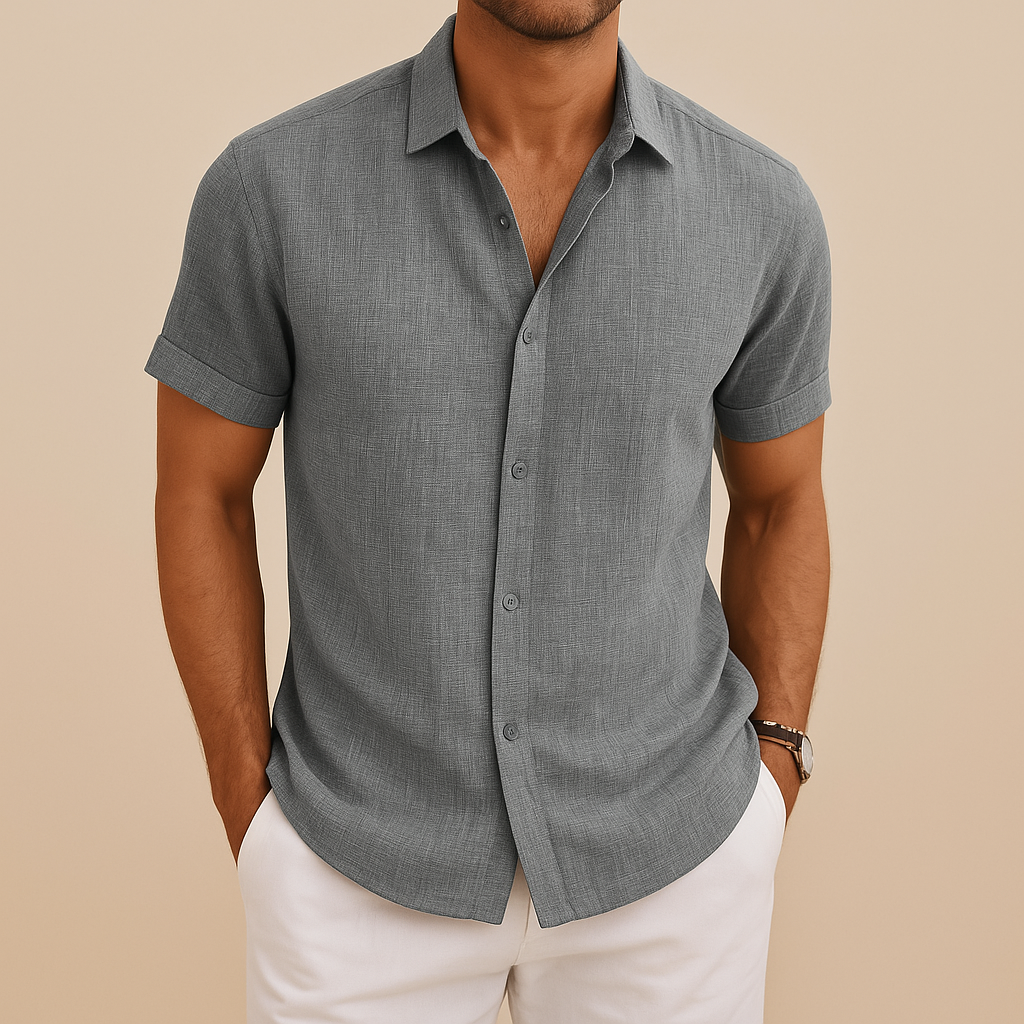 Men’s classic casual shirt with modern tailored fit in timeless colors, perfect for weekends and semi-formal wear.