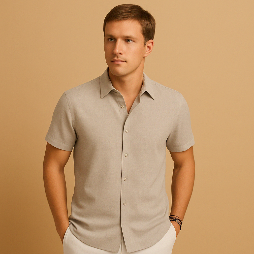 Men’s classic casual shirt with modern tailored fit in timeless colors, perfect for weekends and semi-formal wear.