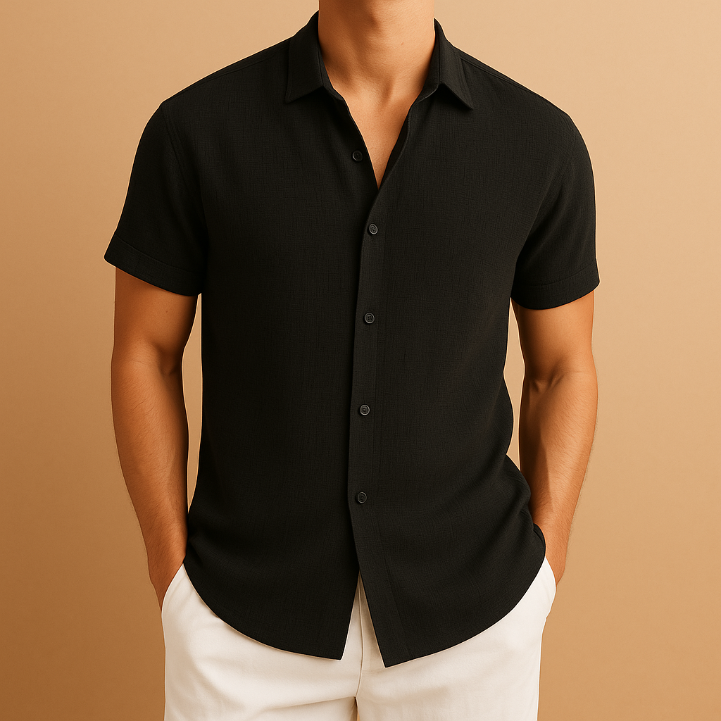 Men’s classic casual shirt with modern tailored fit in timeless colors, perfect for weekends and semi-formal wear.