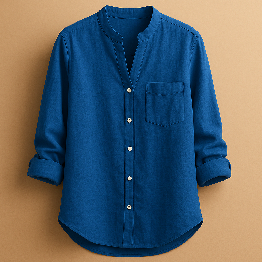 Classic long sleeve shirt for women with button-up front and tailored fit, ideal for both casual and formal looks across all seasons.