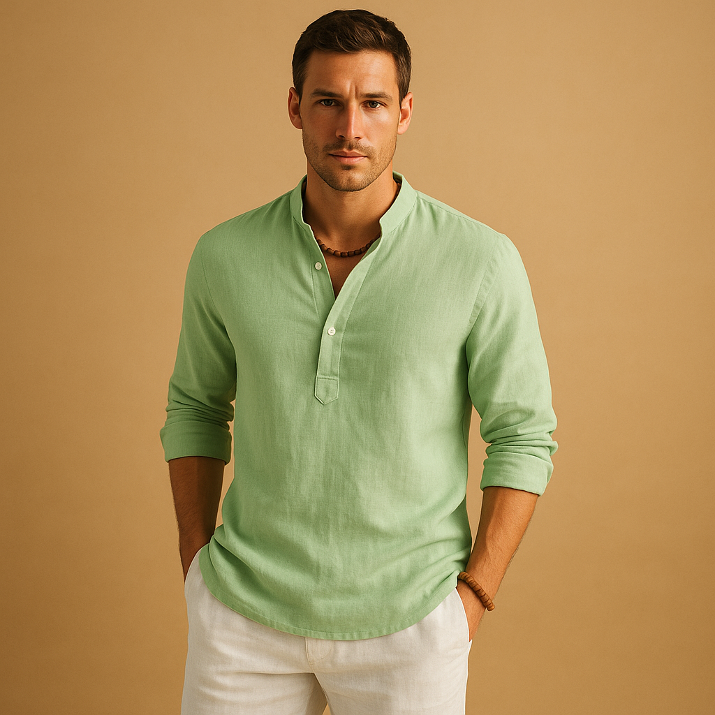Men’s classic white shirt with breathable fit and timeless look, ideal for formal meetings and casual style.