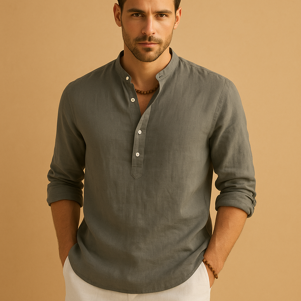 Men’s classic white shirt with breathable fit and timeless look, ideal for formal meetings and casual style.
