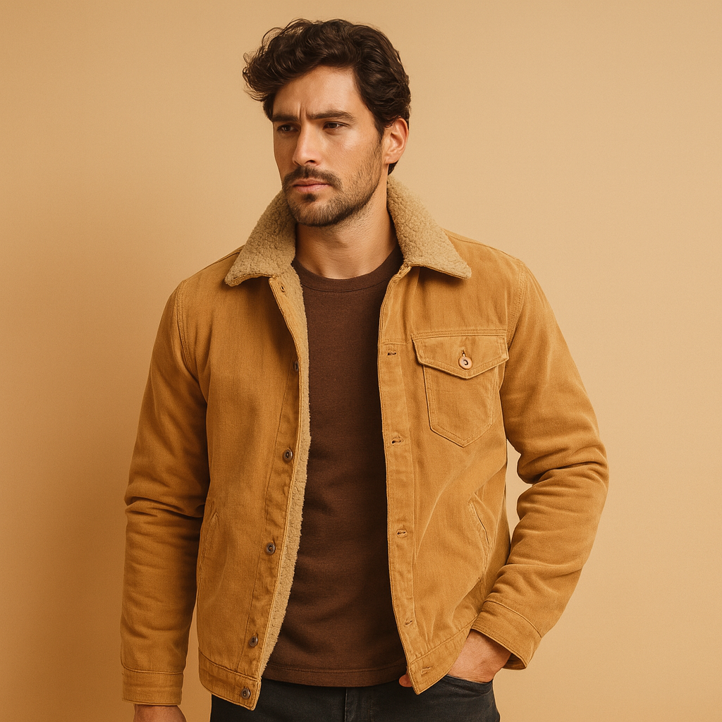 Men’s classic winter coat with button design and down filling, perfect for casual and business wear during cold days.