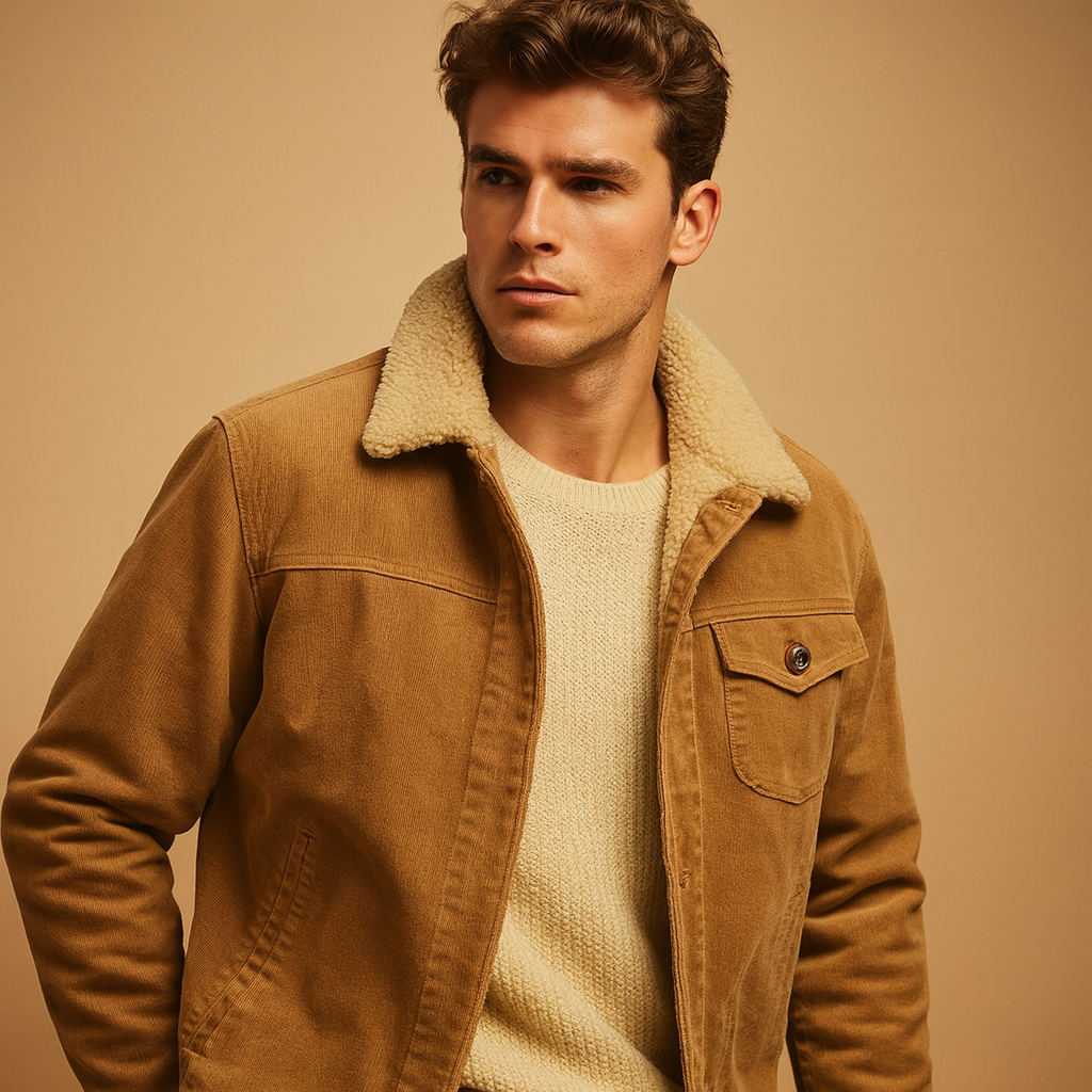 Men’s classic winter coat with button design and down filling, perfect for casual and business wear during cold days.