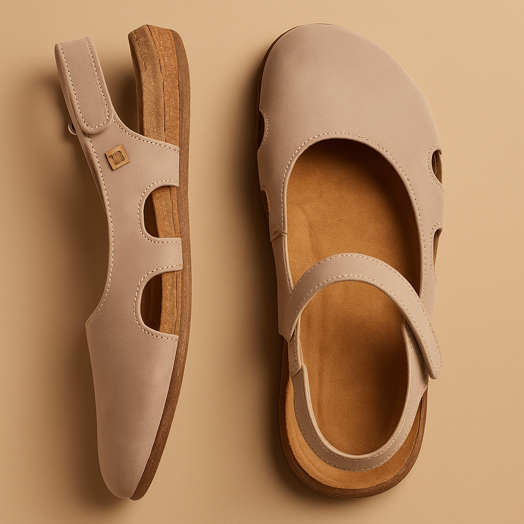 Grace closed comfort sandals for women in dark blue, grey, and brown with cushioned footbed and timeless secure design.