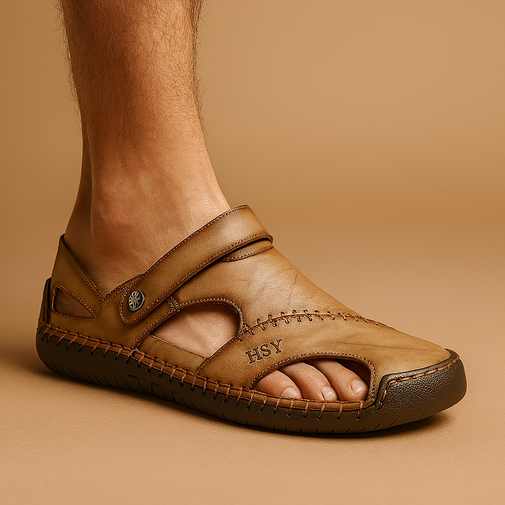 Men’s walking sandals with double strap, breathable open design, and lightweight comfort, perfect for summer walks, travel, and outdoor use.