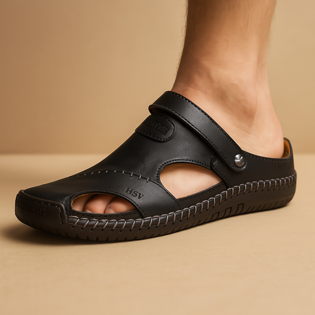 Men’s walking sandals with double strap, breathable open design, and lightweight comfort, perfect for summer walks, travel, and outdoor use.
