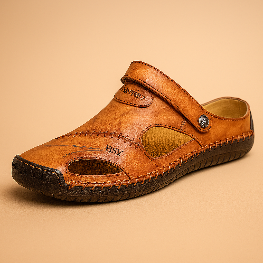 Men’s walking sandals with double strap, breathable open design, and lightweight comfort, perfect for summer walks, travel, and outdoor use.