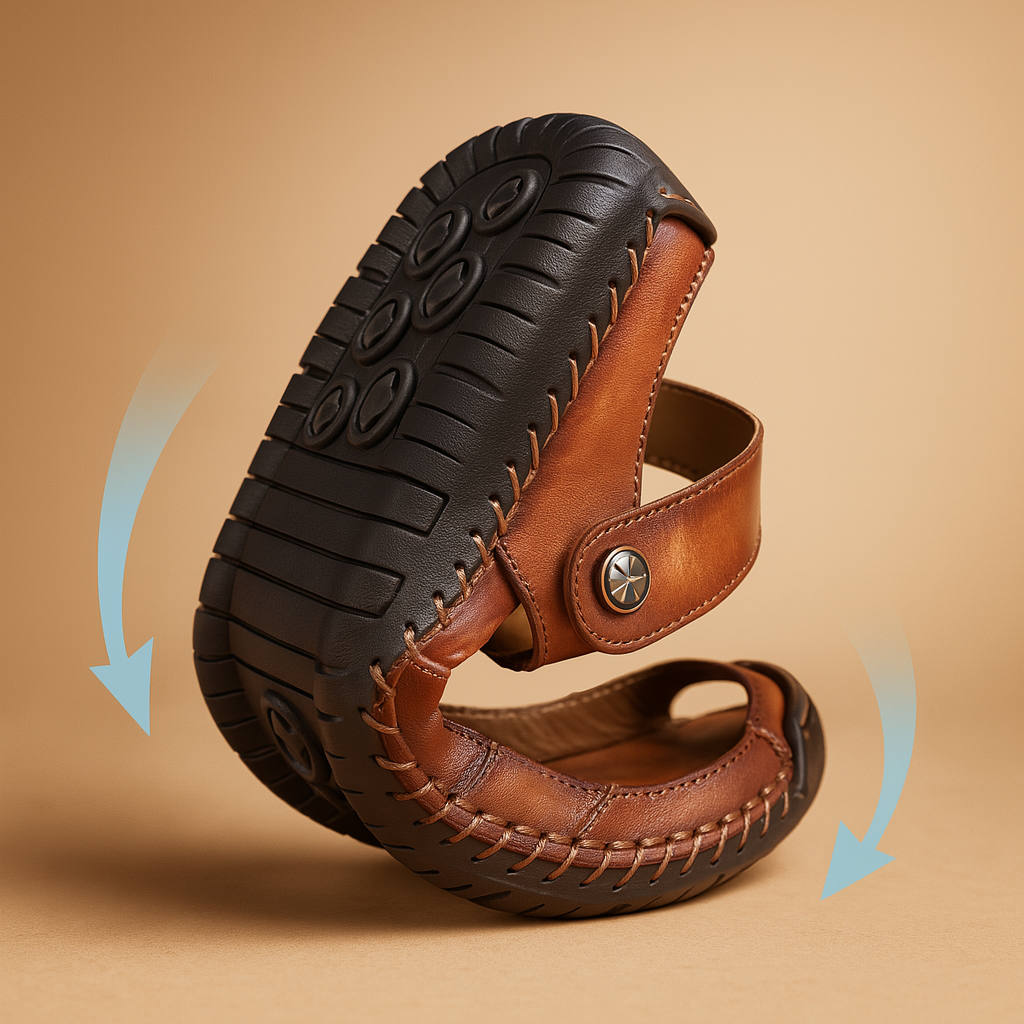 Men’s walking sandals with double strap, breathable open design, and lightweight comfort, perfect for summer walks, travel, and outdoor use.